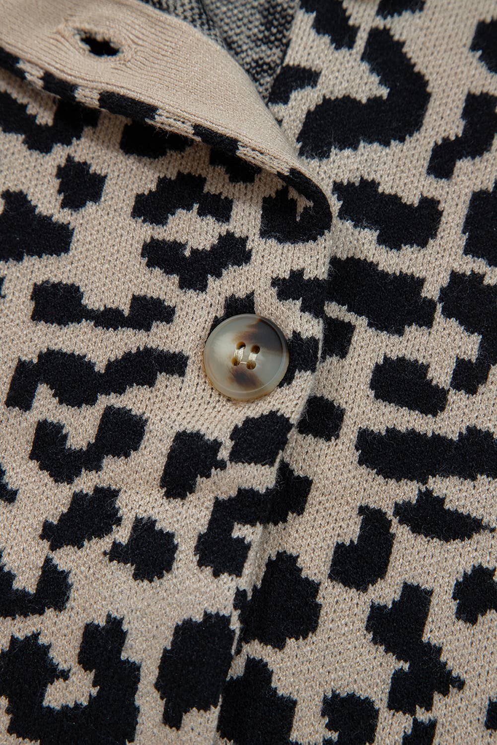 Leopard Chunky Knitted Cardigan Sweater