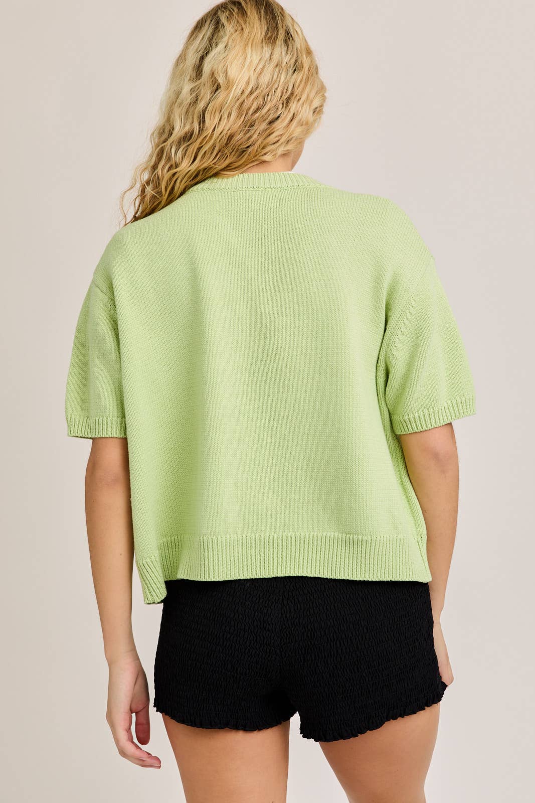 SHORT SLEEVE SWEATER CARDIGAN