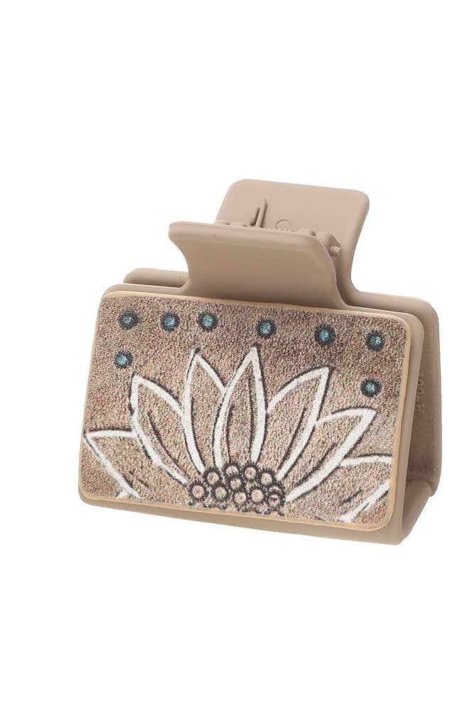 Western Print PU Claw Clip