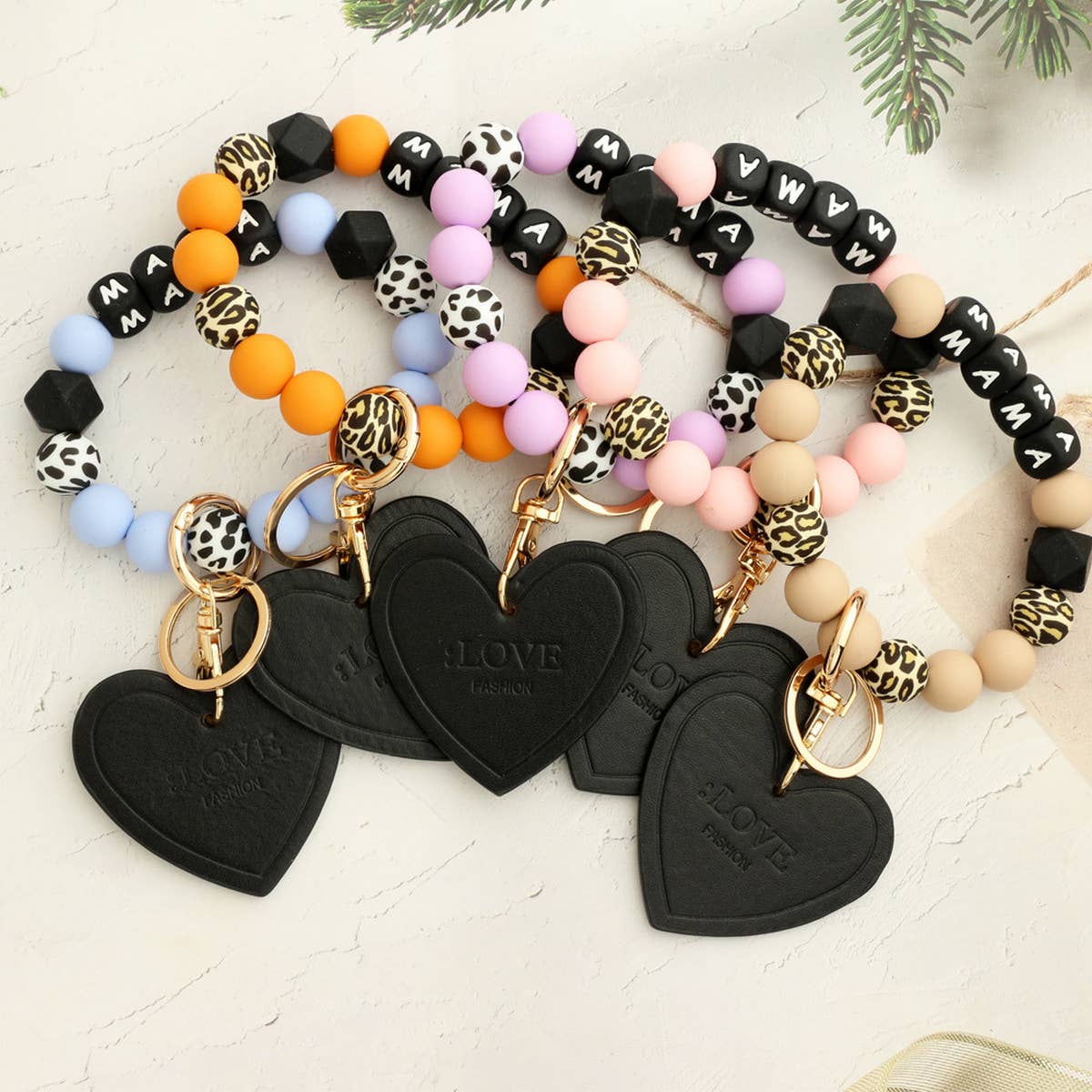Mama BRACELET SILICONE BEAD KEYCHAIN