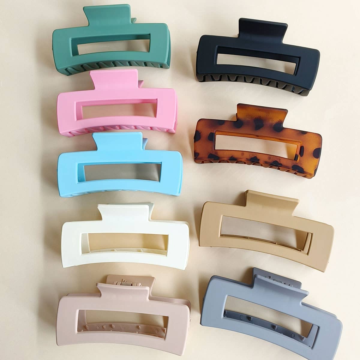 4.13IN SIMPLE RECTANGULAR LARGE HAIR CLAW CLIp
