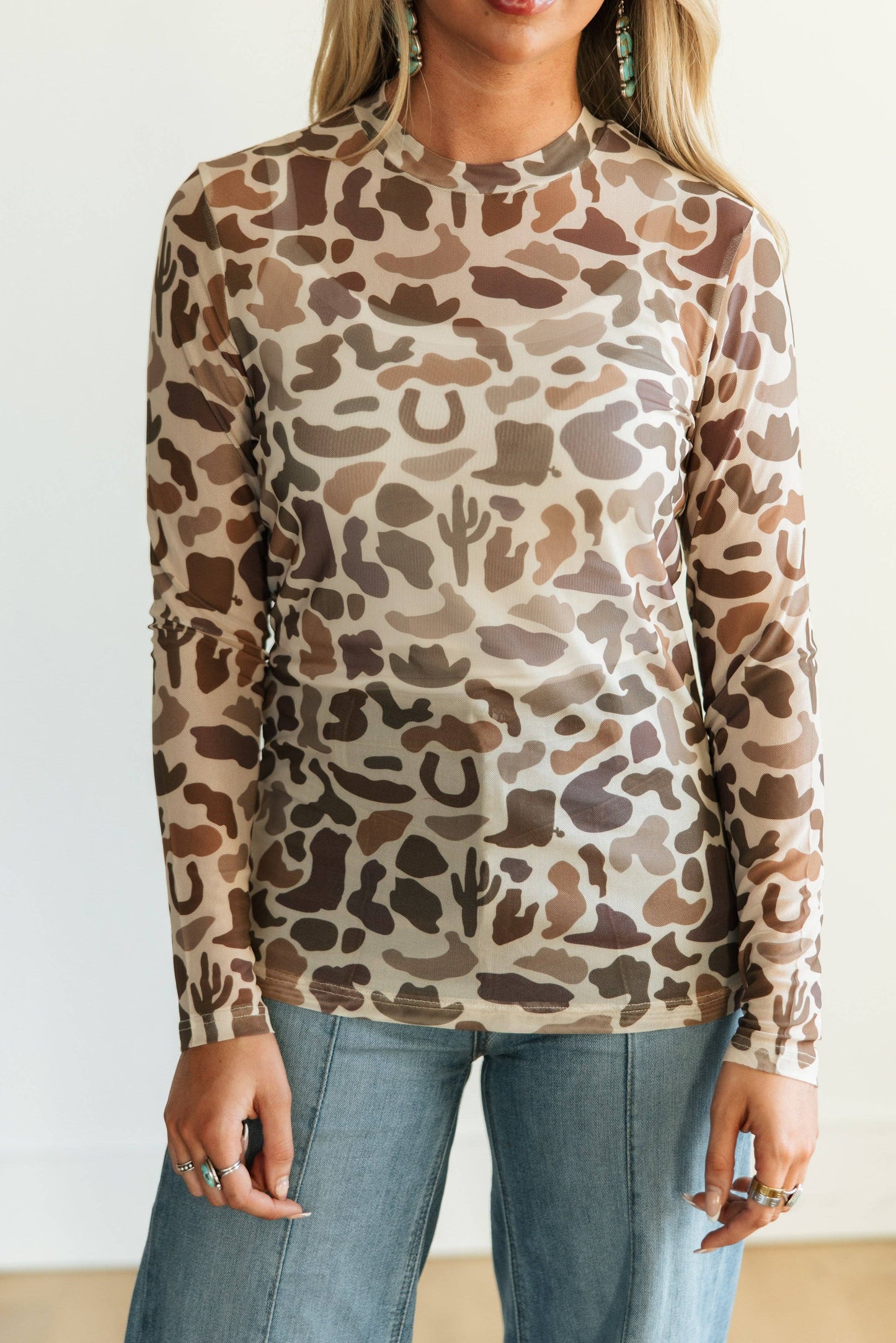 WESTERN CAMO MESH TOP