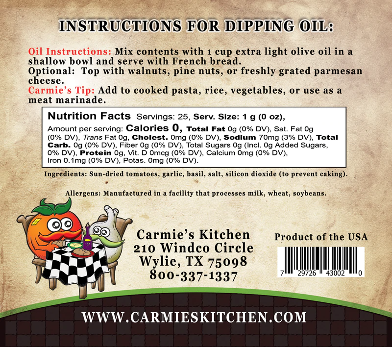 Sundried Tomato Dipping Oil Seasoning