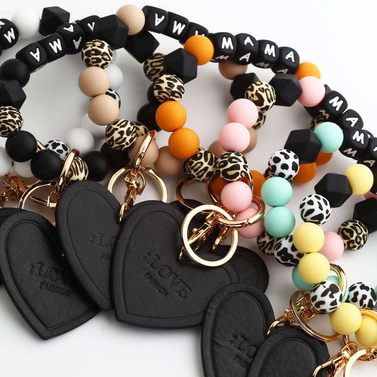 Mama BRACELET SILICONE BEAD KEYCHAIN