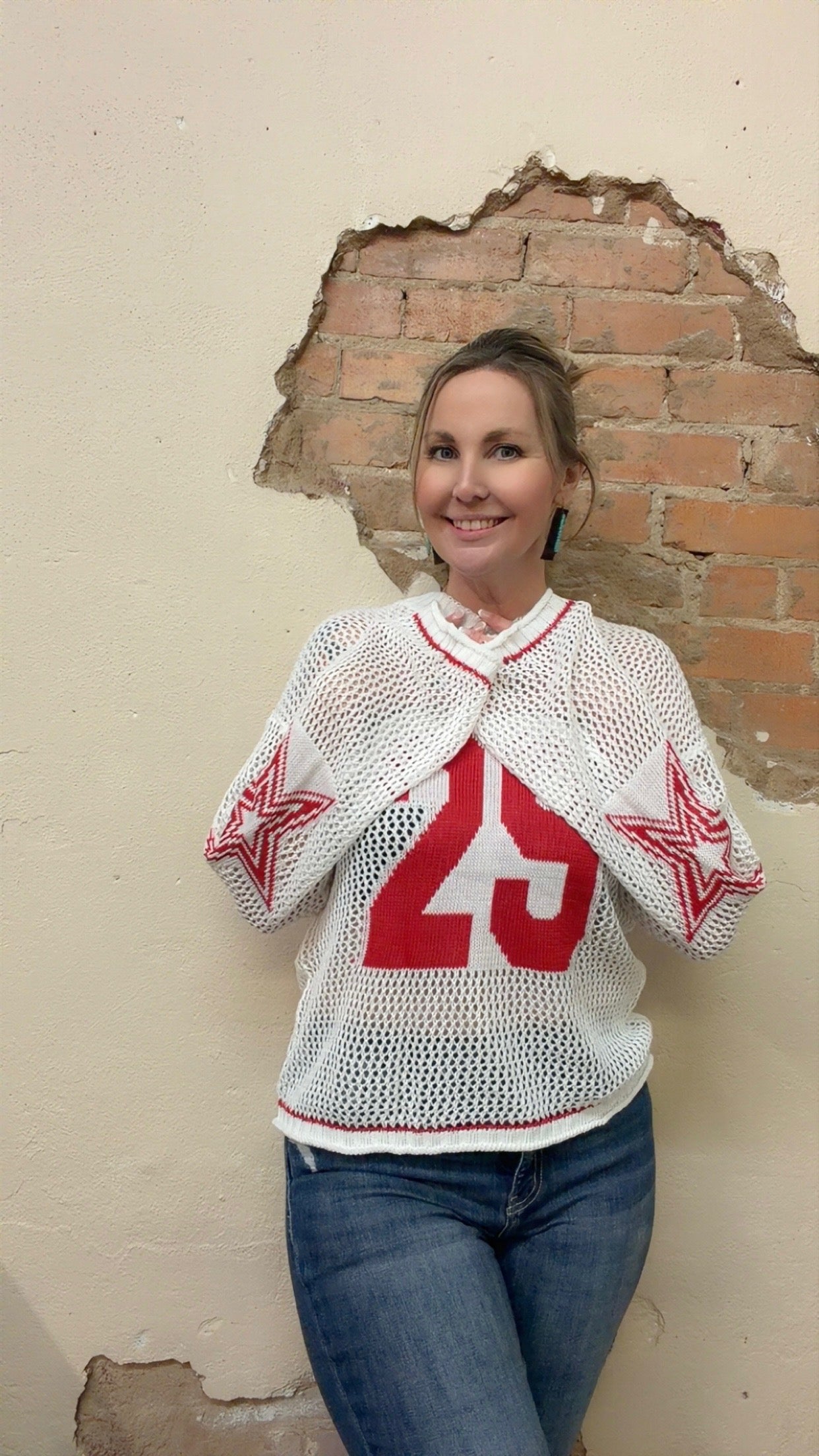 Trendy Number Crochet Hollow Out Knit Sweater DP25F529