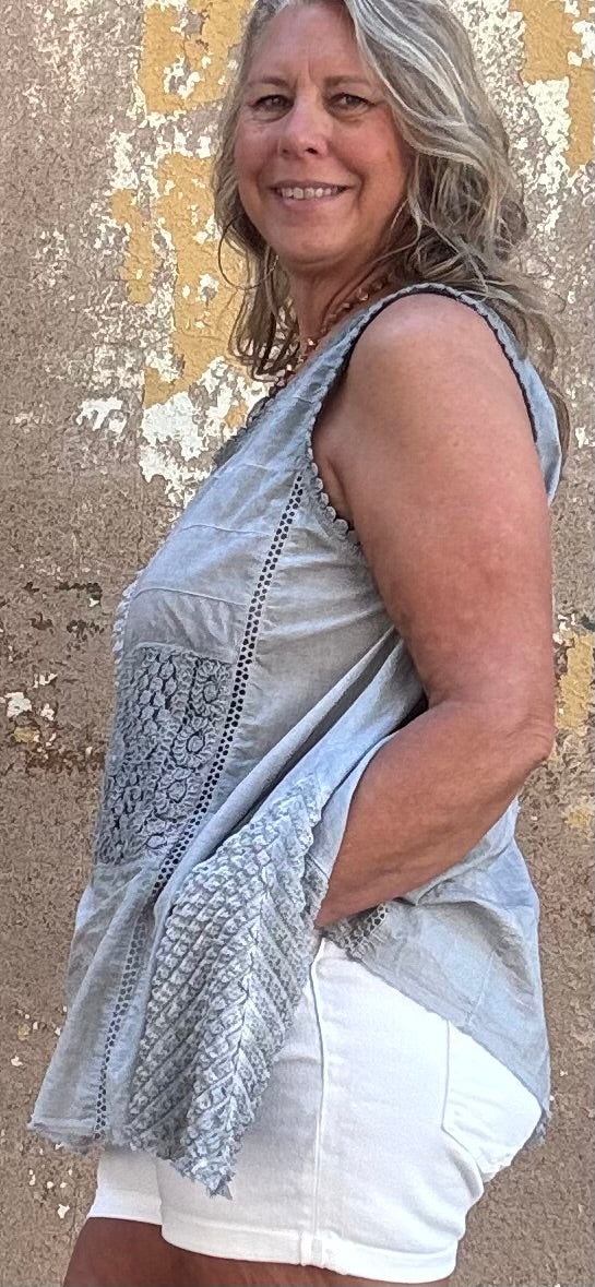 Grey Lace Cami