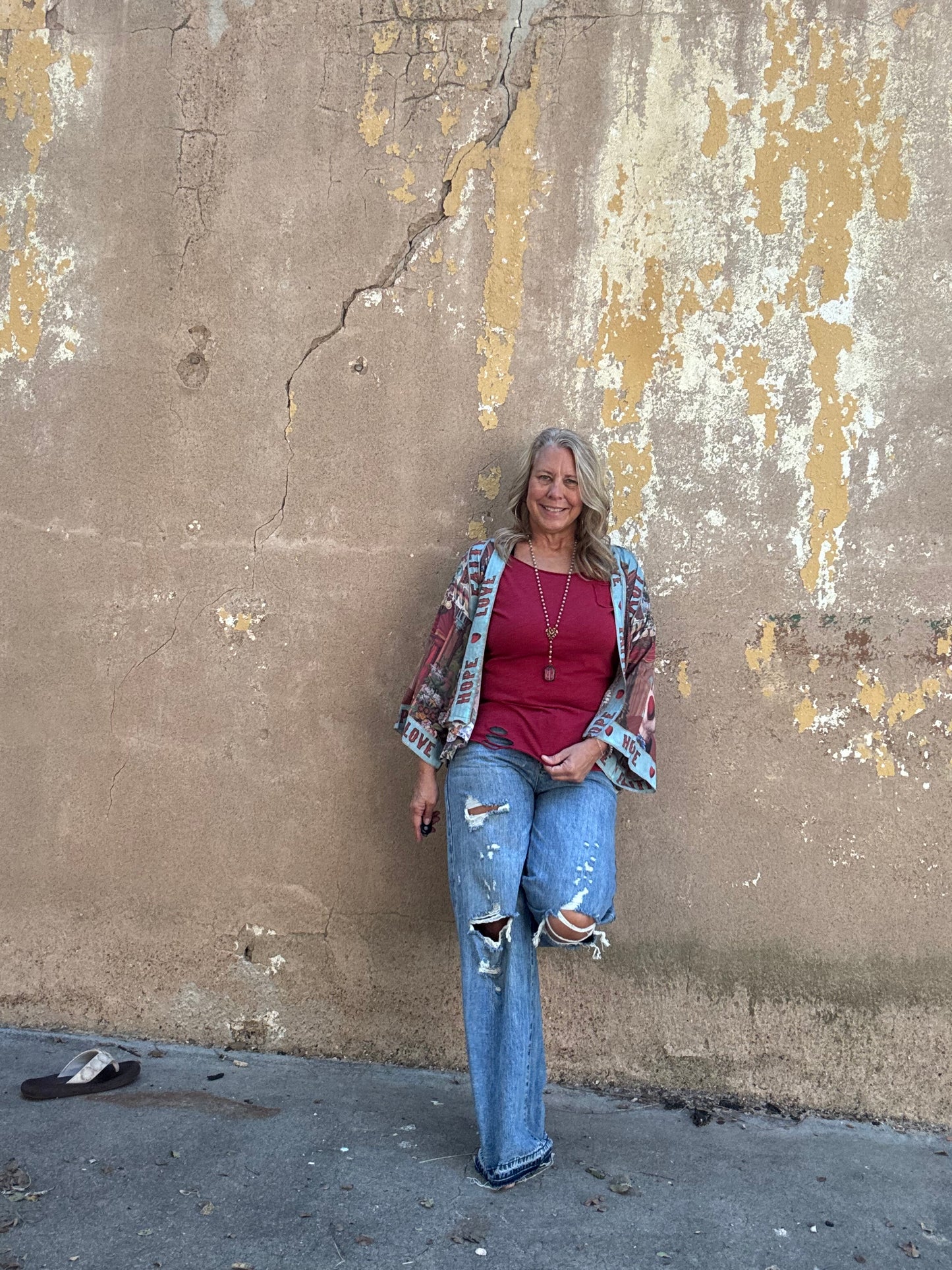DISTRESSED HIGH RISE RIGID VINTAGE WIDE LEG JEANS