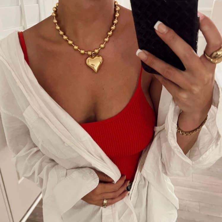 BUBBLE HEART NECKLACE GOLD