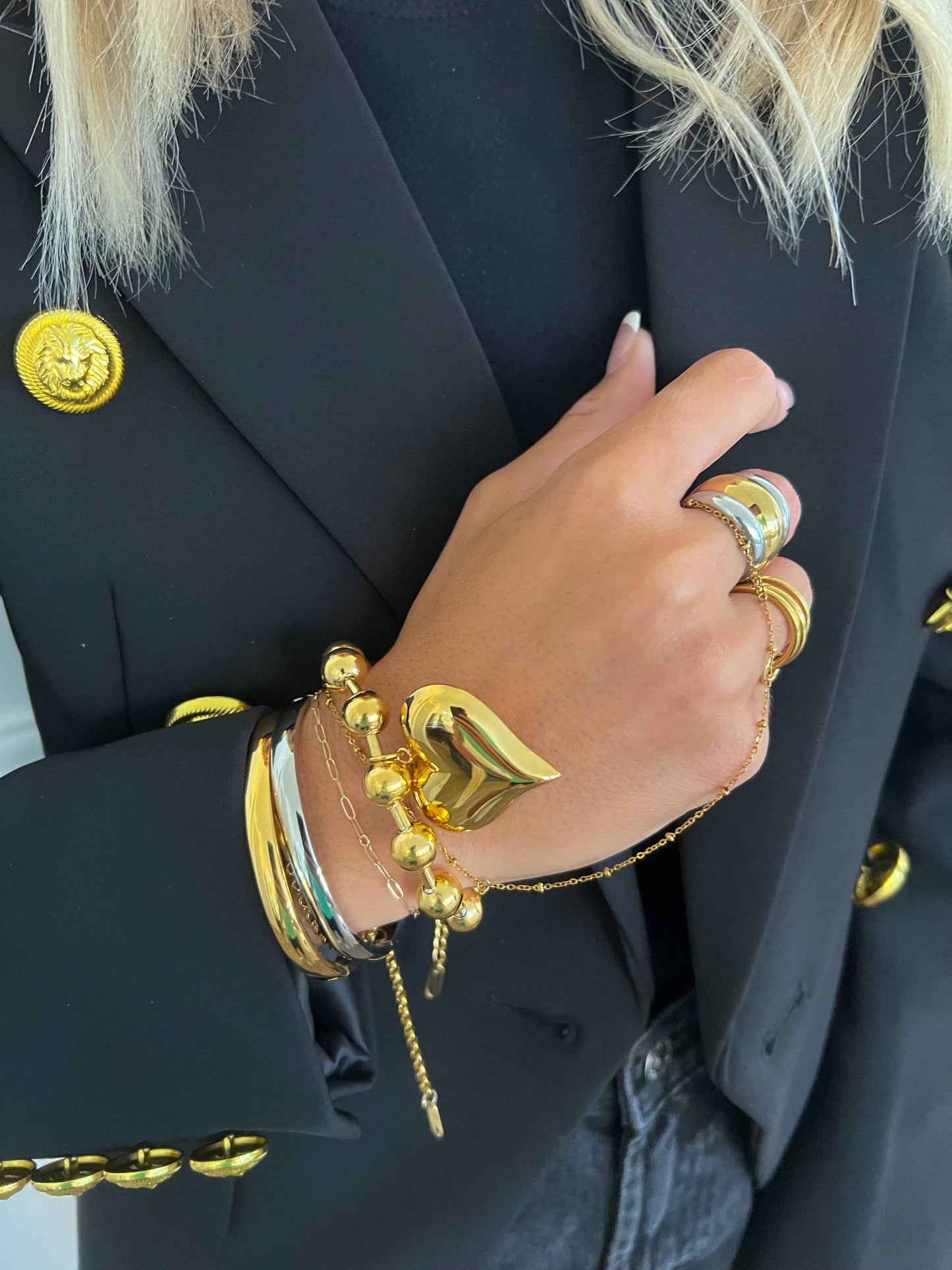 BUBBLE HEART BRACELET GOLD