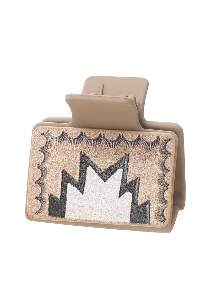 Western Print PU Claw Clip