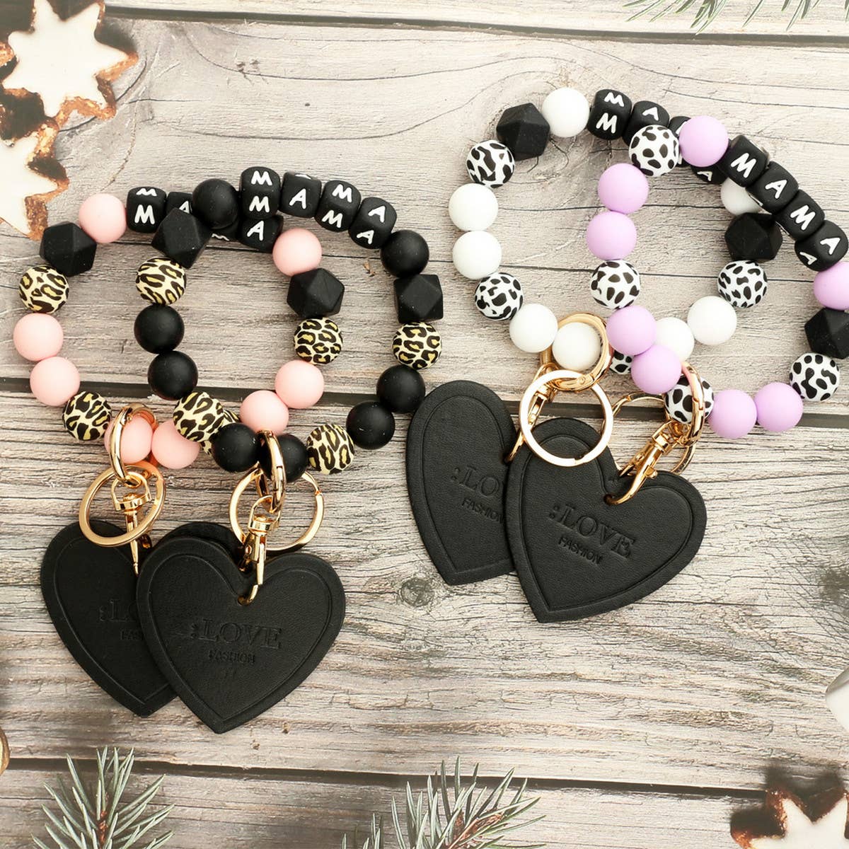 Mama BRACELET SILICONE BEAD KEYCHAIN