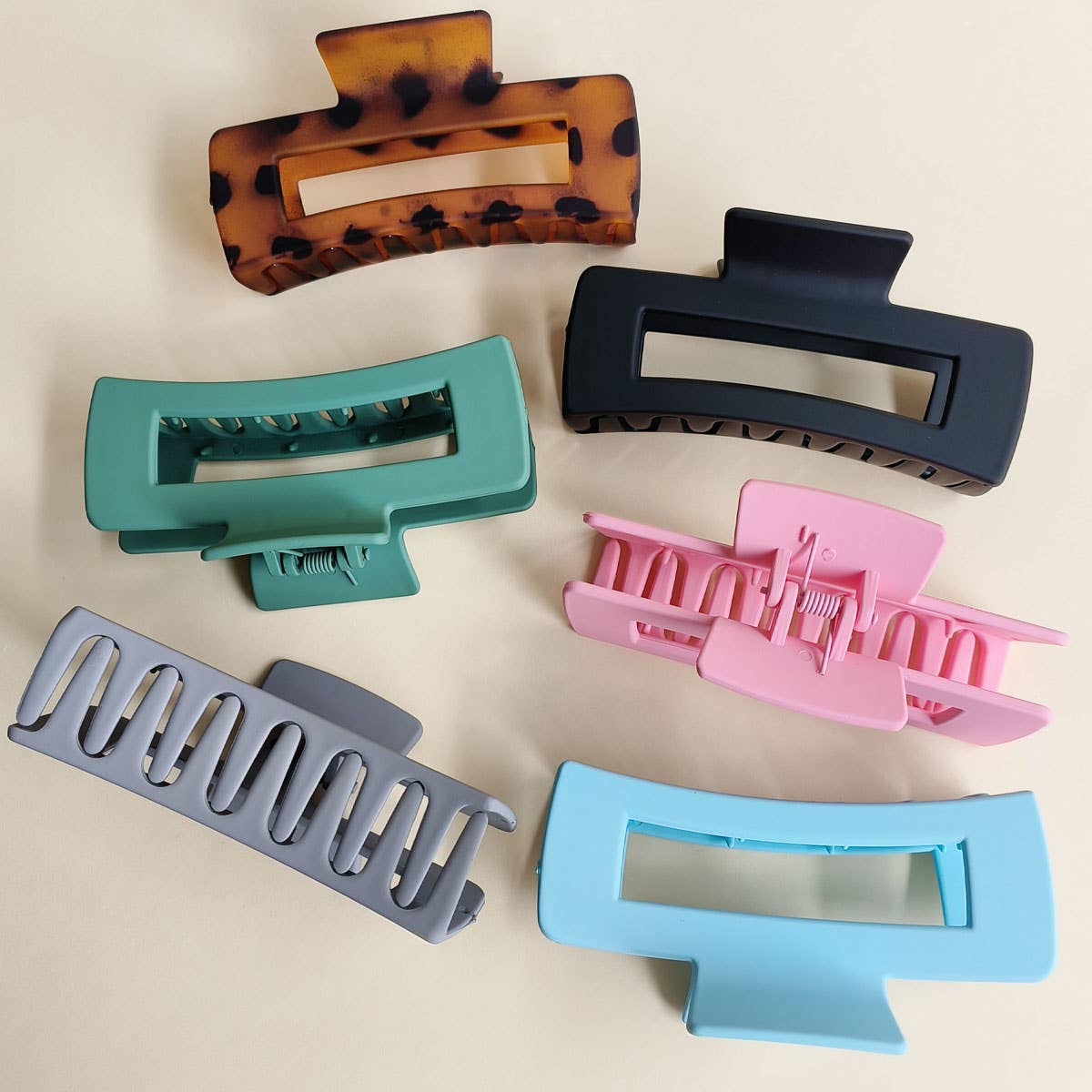 4.13IN SIMPLE RECTANGULAR LARGE HAIR CLAW CLIp