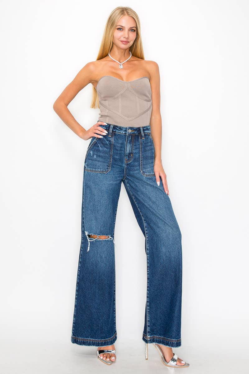 *HYBRID STYLE* ULTRA HIGH RISE RELAXED FLARE JEANS