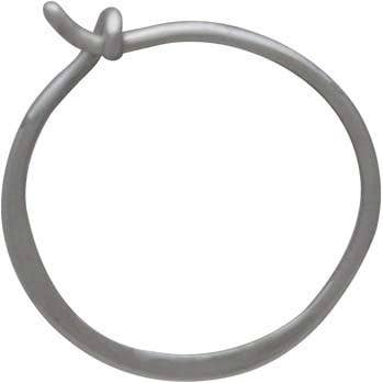 Sterling Silver Half Hammered Circle Earring Hoops