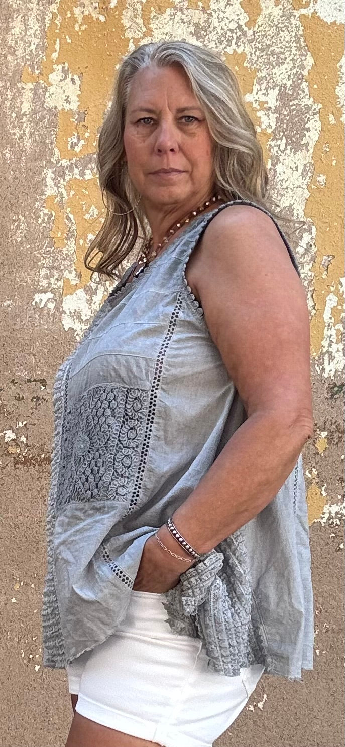 Grey Lace Cami
