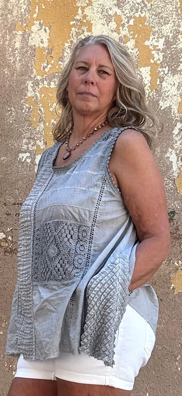 Grey Lace Cami