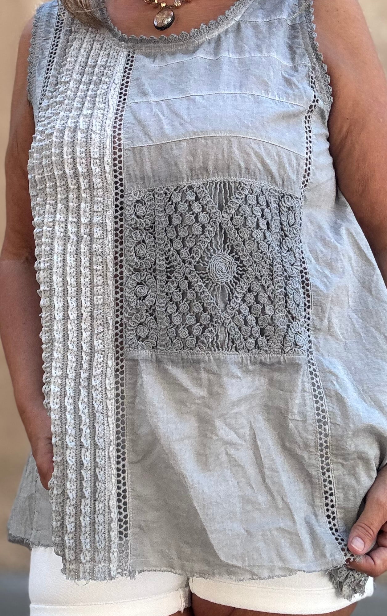 Grey Lace Cami