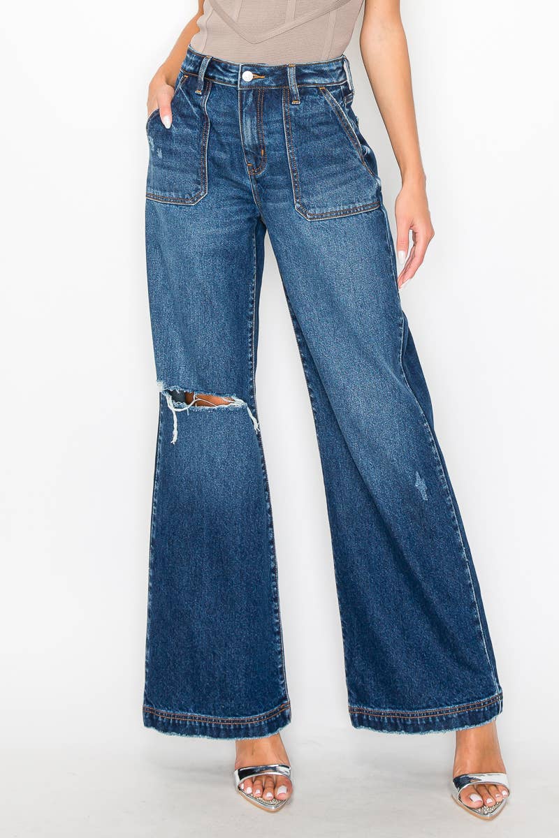 *HYBRID STYLE* ULTRA HIGH RISE RELAXED FLARE JEANS