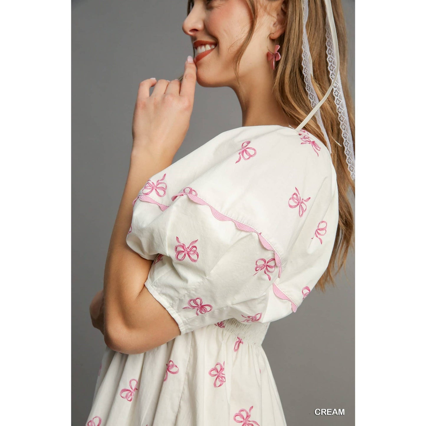 Tiered Bow Print Short Dress
