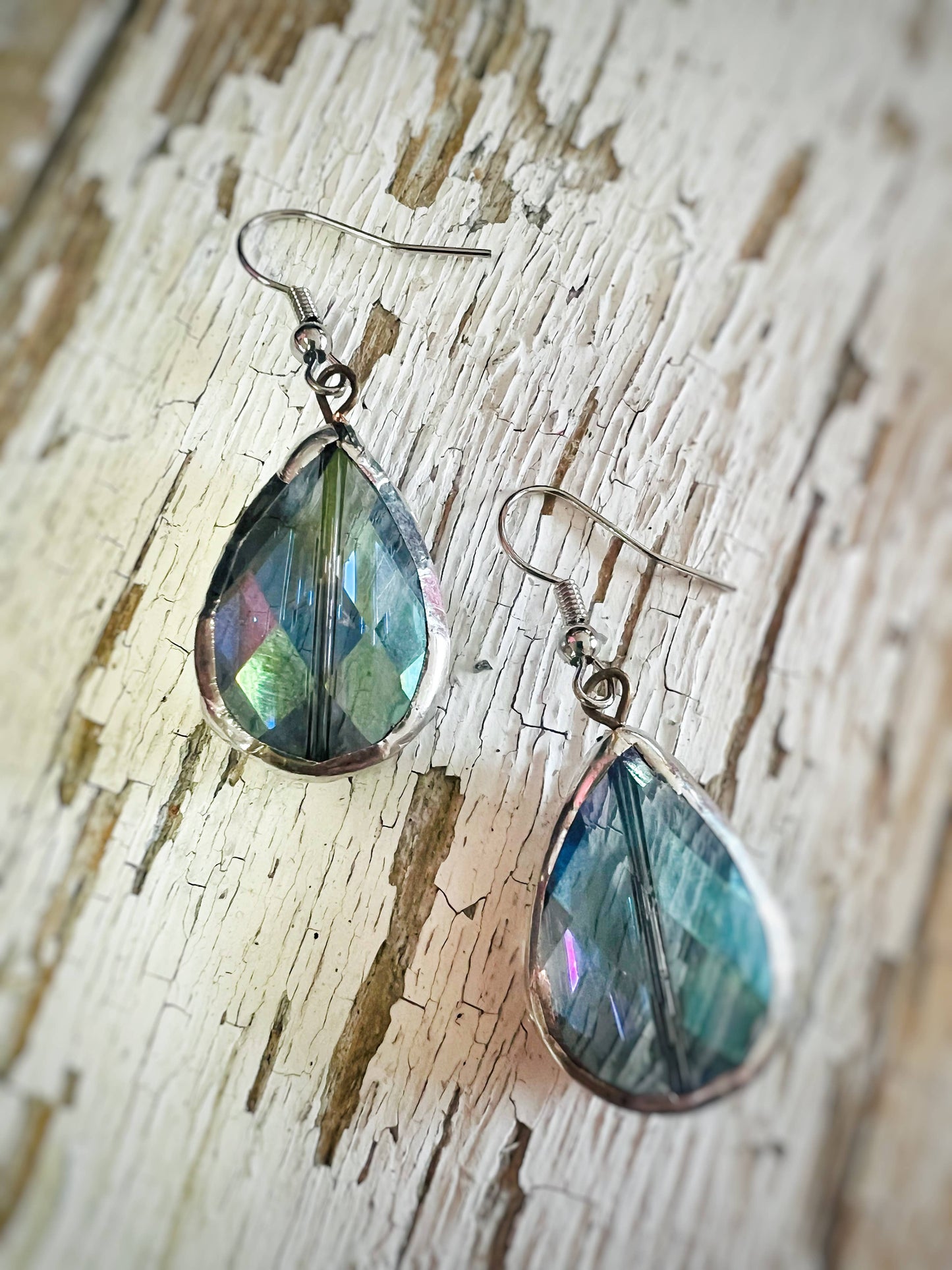 Soldered Crystal Vintage Look Earrings