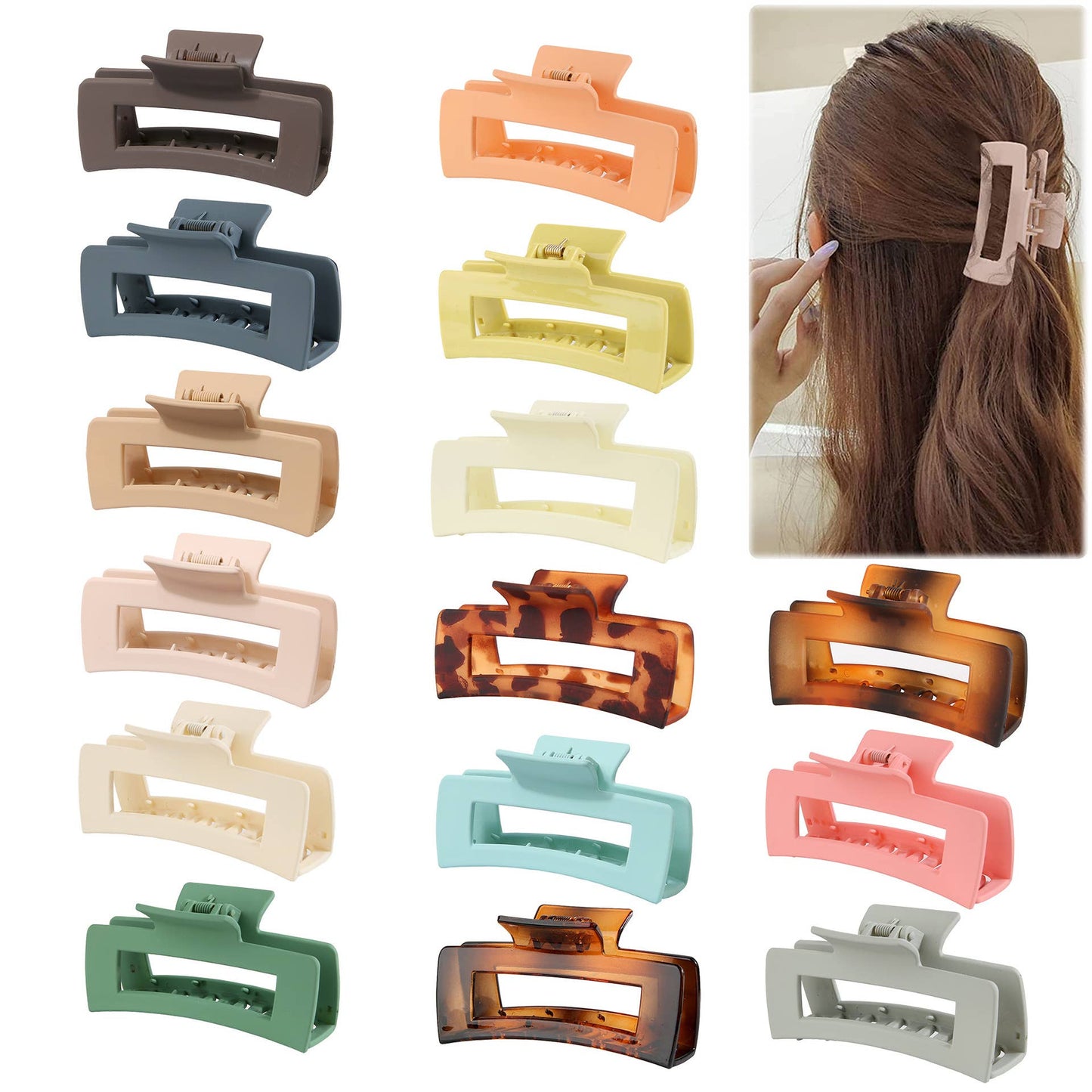 4.13IN SIMPLE RECTANGULAR LARGE HAIR CLAW CLIp