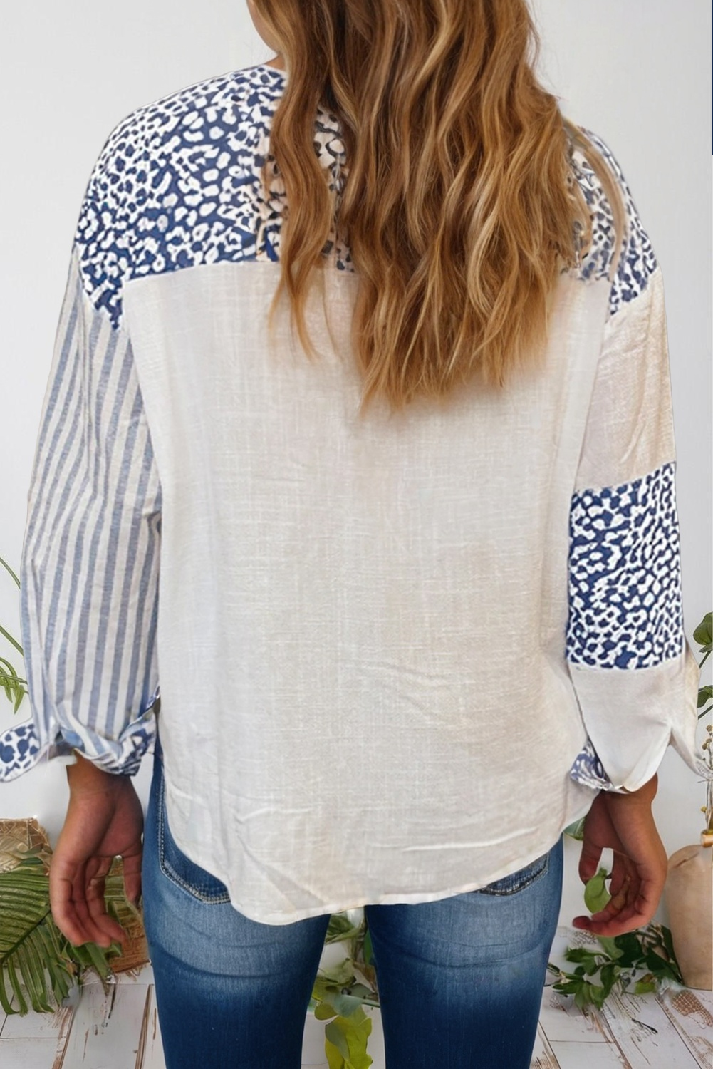 Leopard Striped Western Long Sleeve Casual Shirt (S-XL)