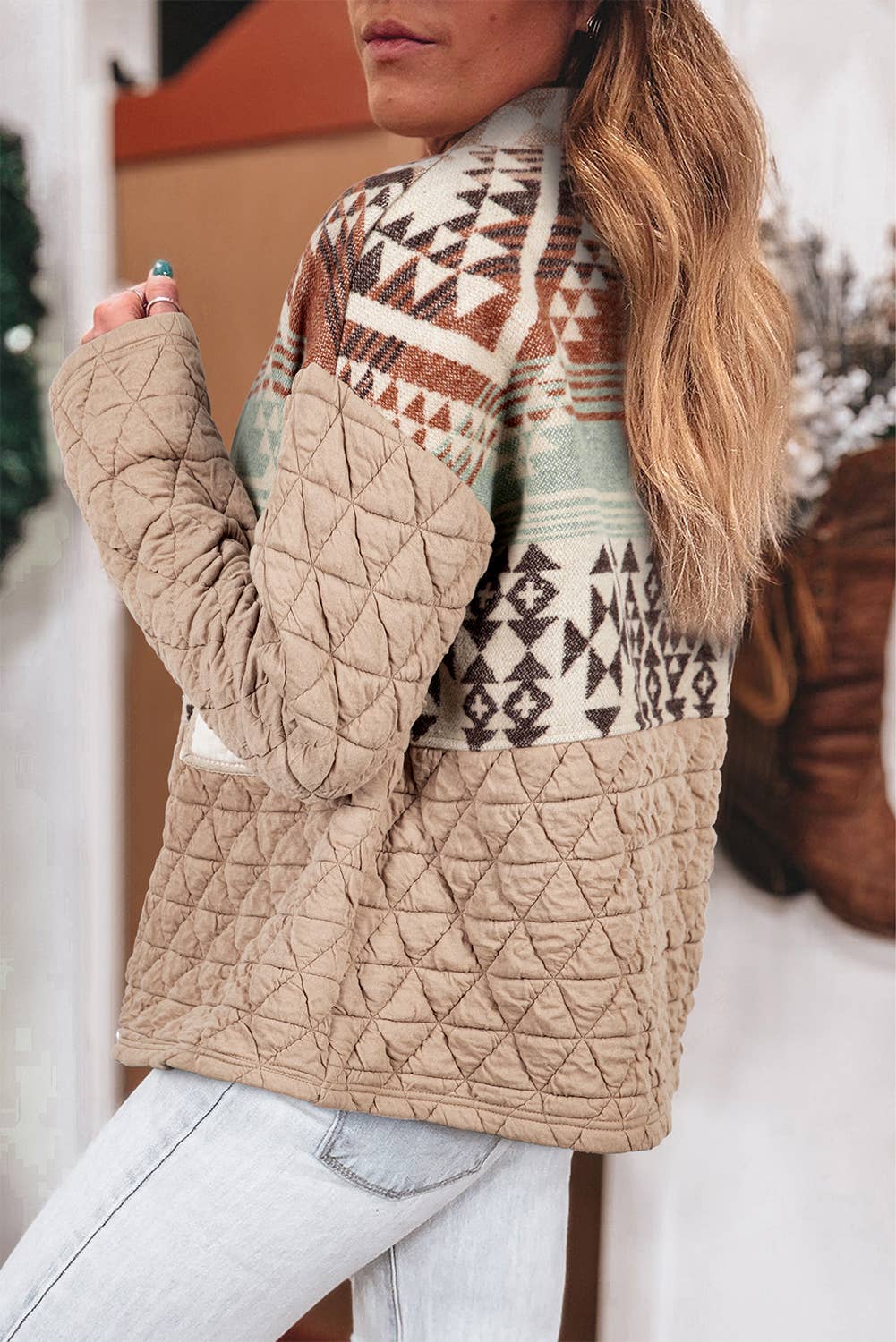 Luelle | Aztec Quilted Patchwork Western Fashion Jacket