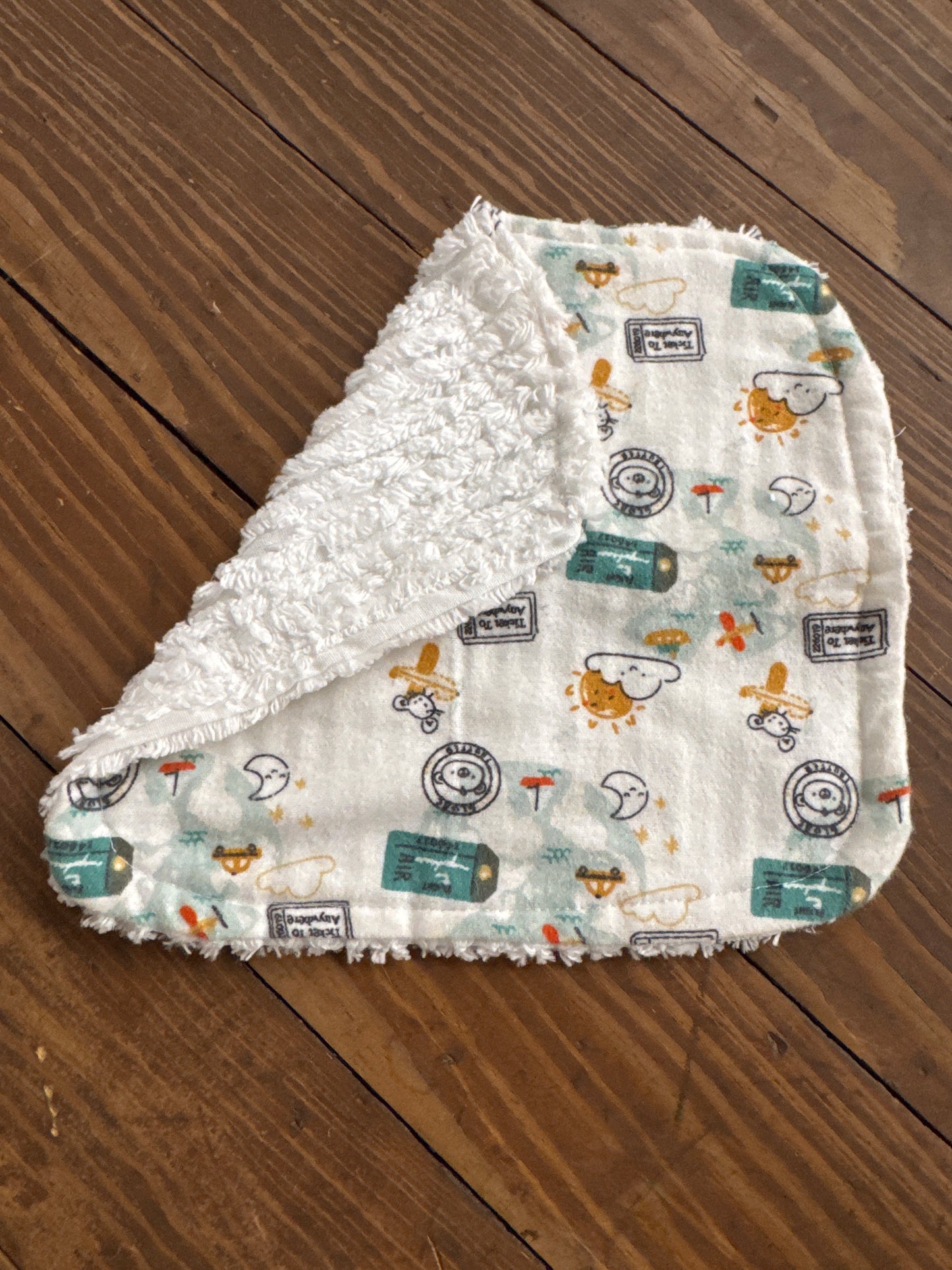 Blue skies airplane wash cloth