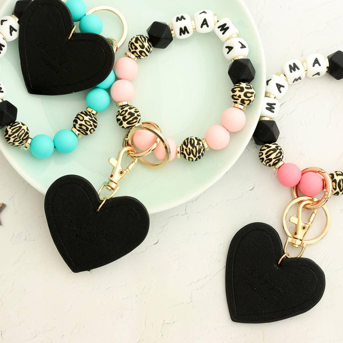 Mama BRACELET SILICONE BEAD KEYCHAIN