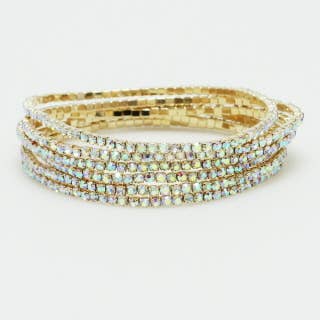 Rhinestone Line Stretch Bracelet