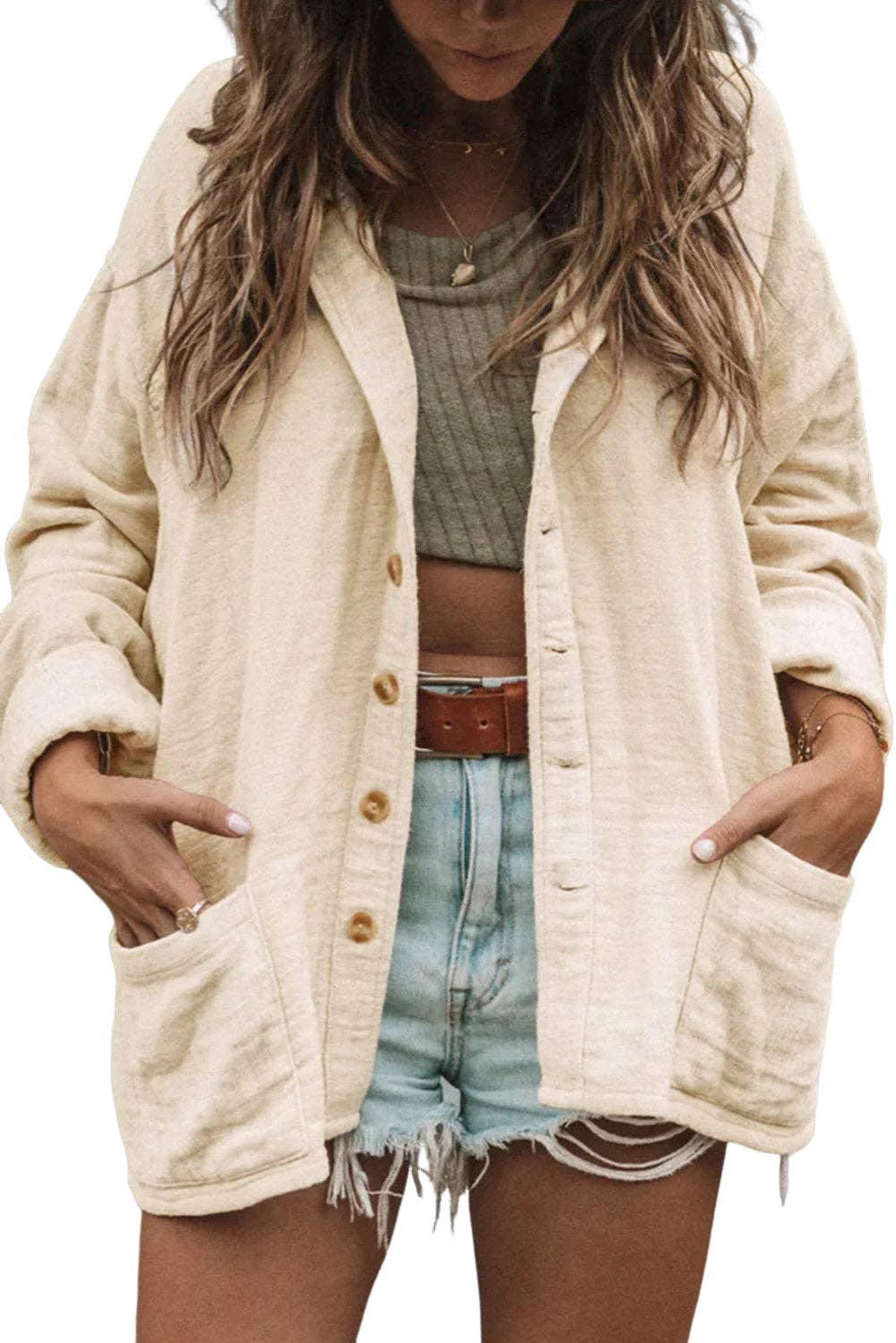 Crinkle Textured Buttoned Shirt