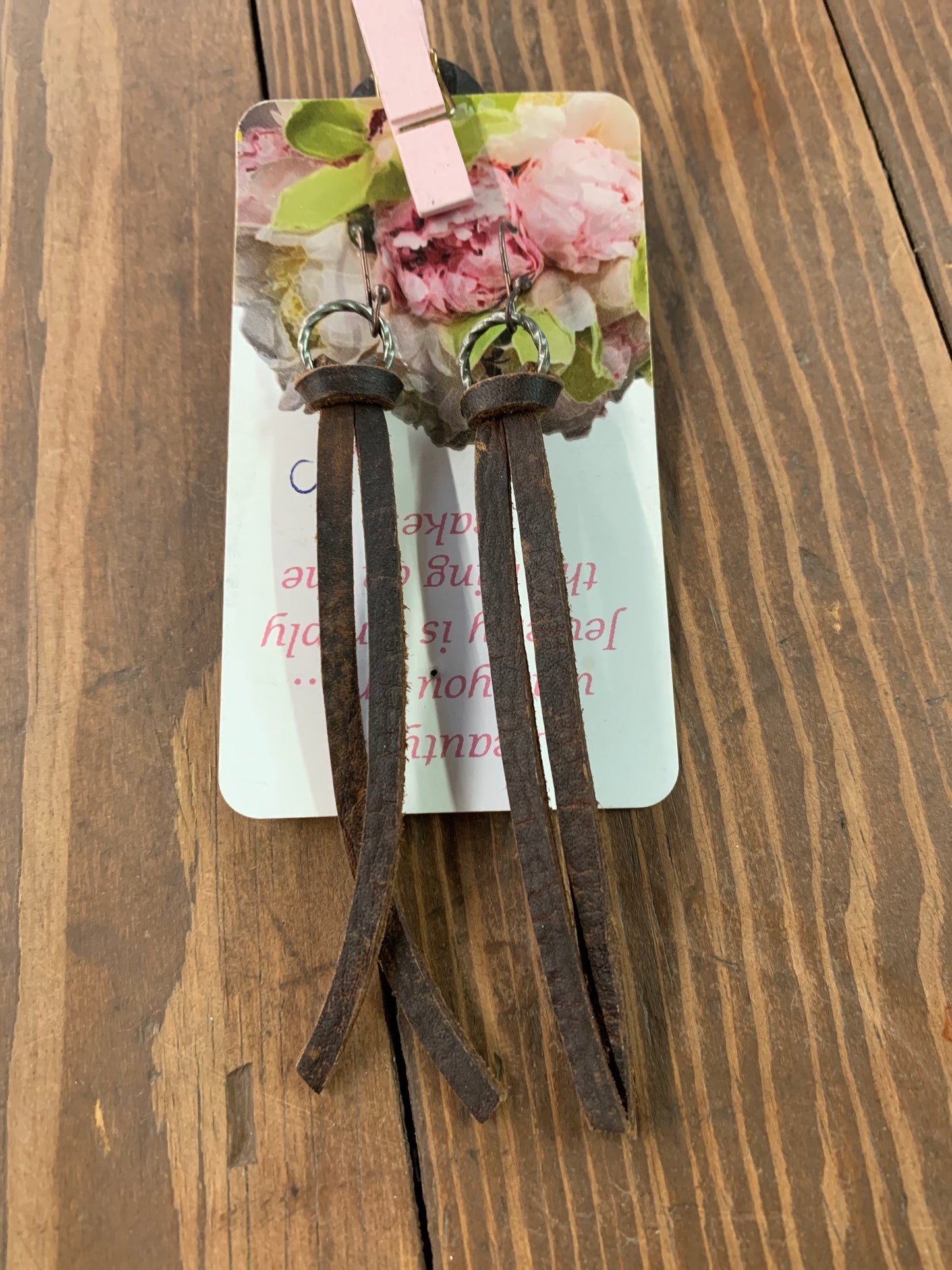 Leather dangle earrings