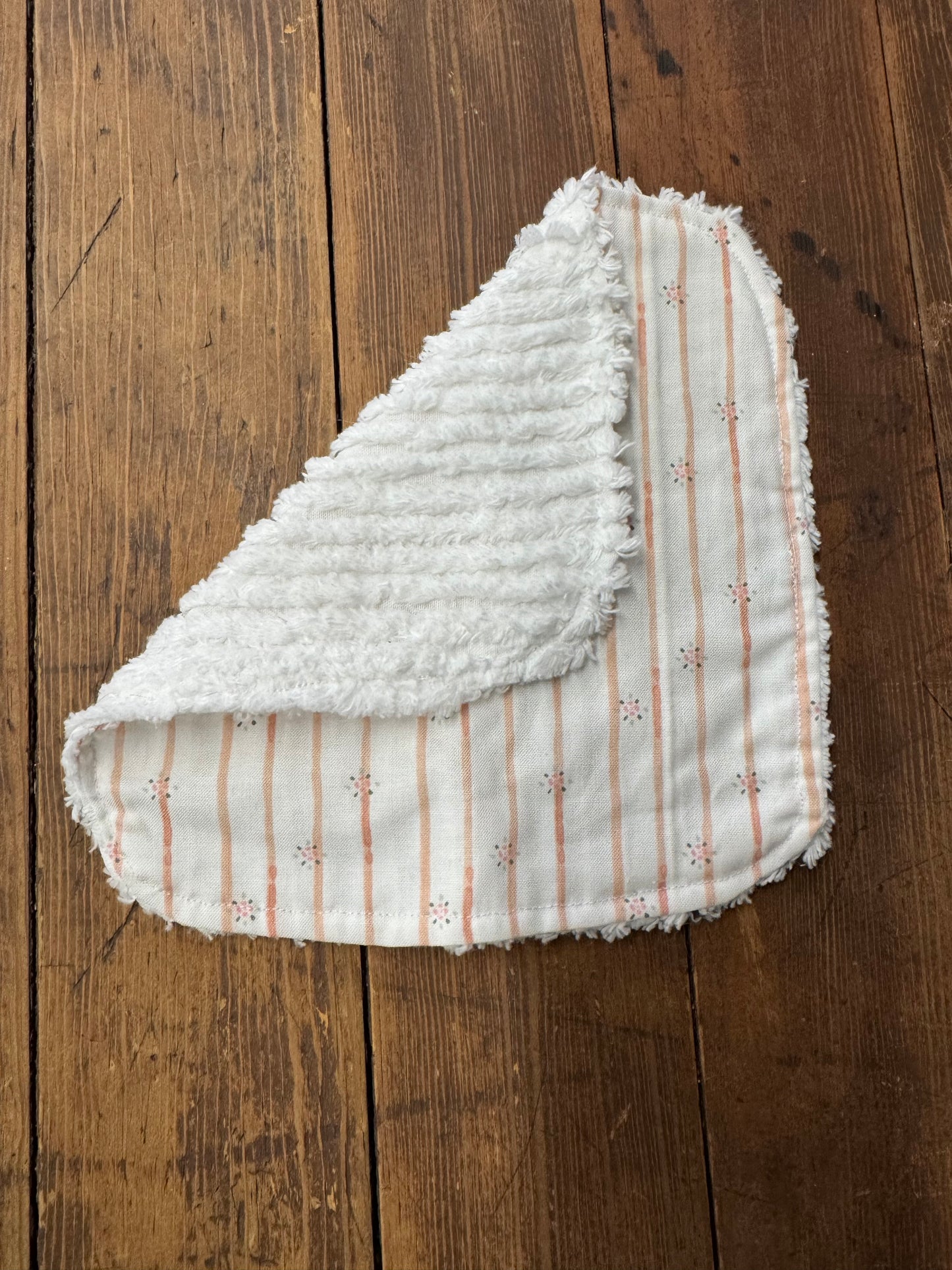 Vintage pink striped baby washcloth