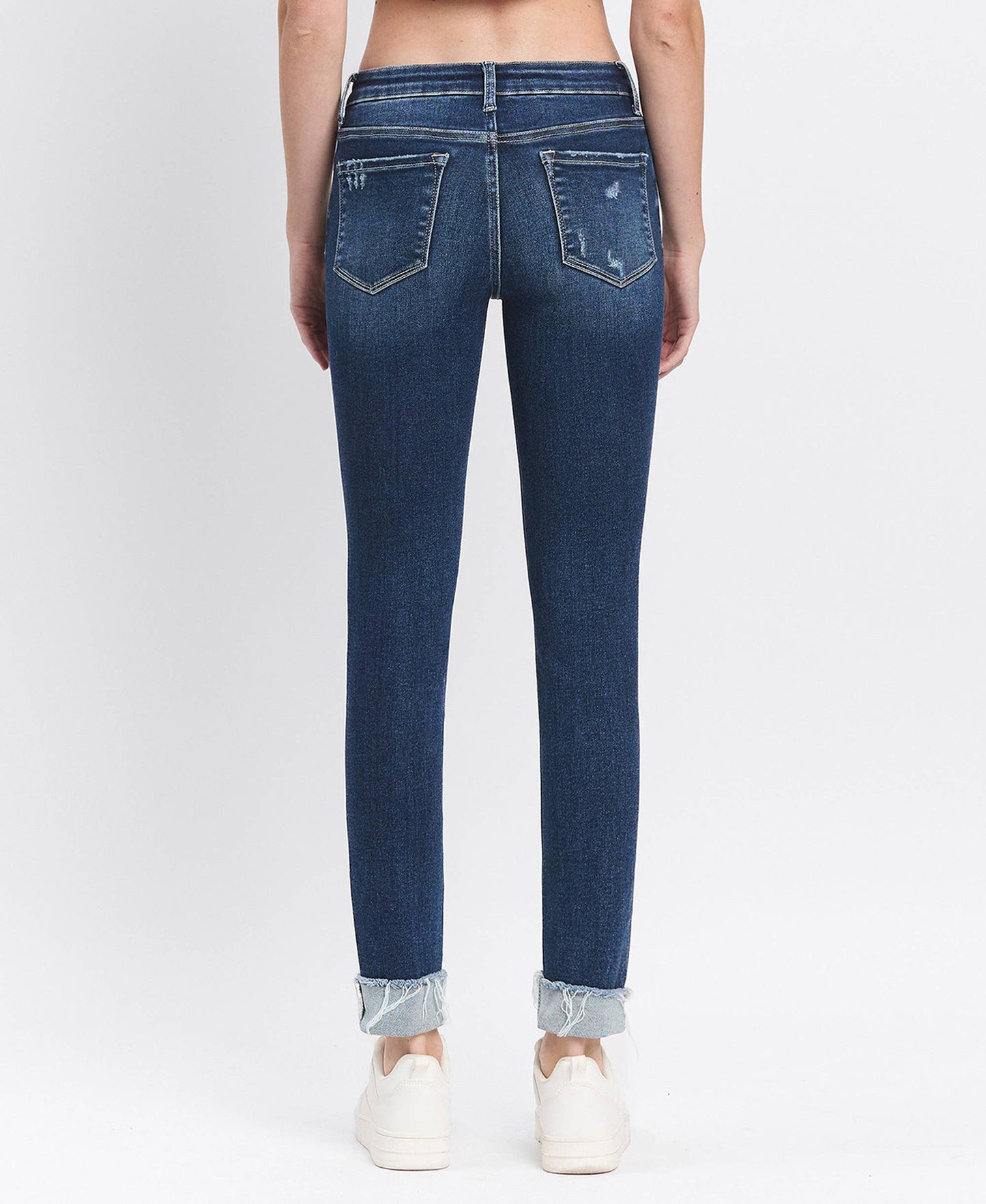 Lovervet MID RISE DARK WASH CUFFED SKINNY JEANS LV1280D