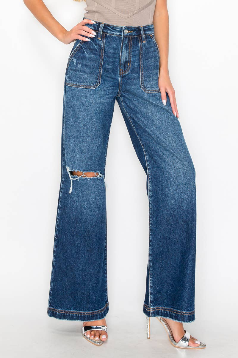 *HYBRID STYLE* ULTRA HIGH RISE RELAXED FLARE JEANS