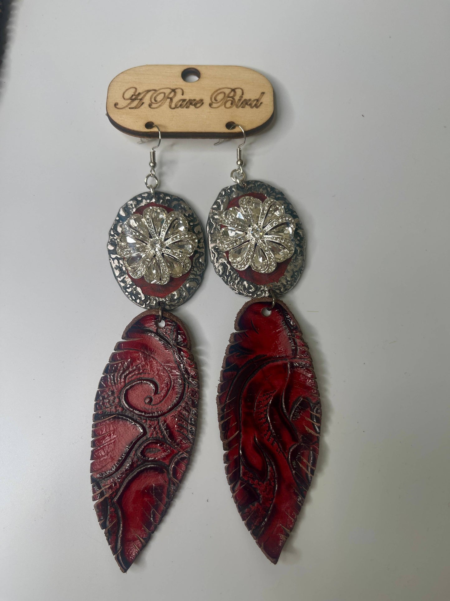 Roses and Feather Earrings