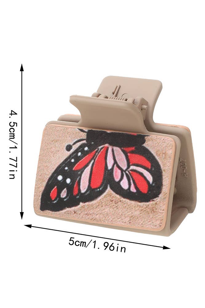 Western Print PU Claw Clip