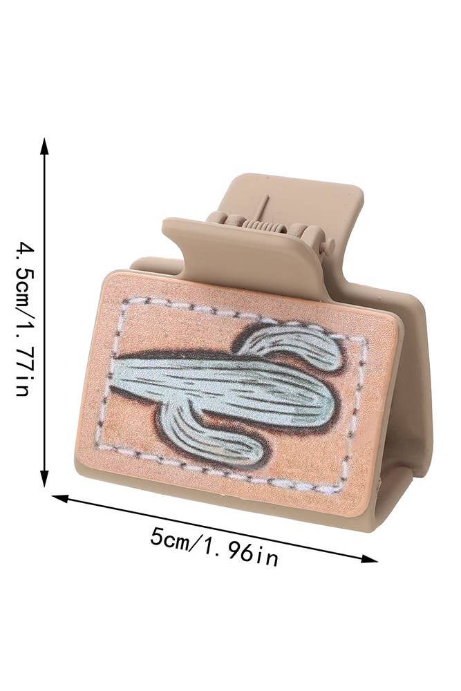 Western Print PU Claw Clip