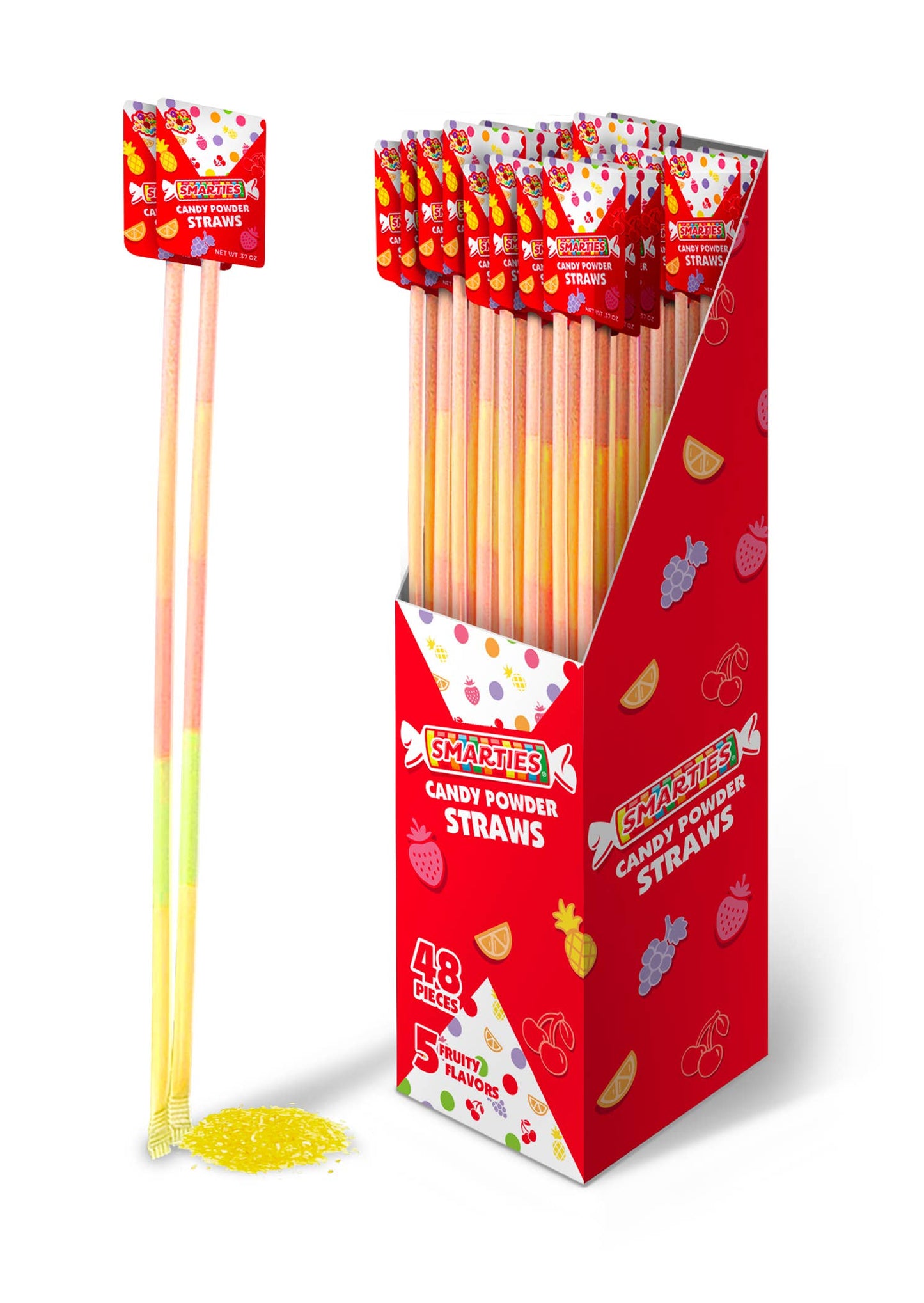 Smarties Candy Powder Straws, .37oz, 48ct