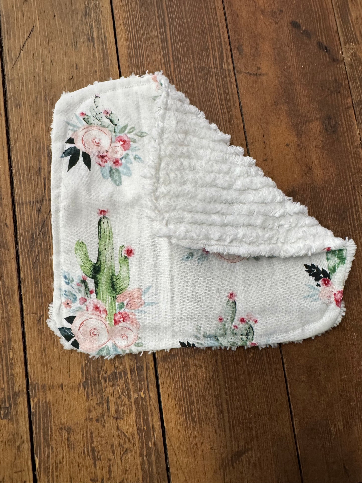 Floral cactus baby washcloth