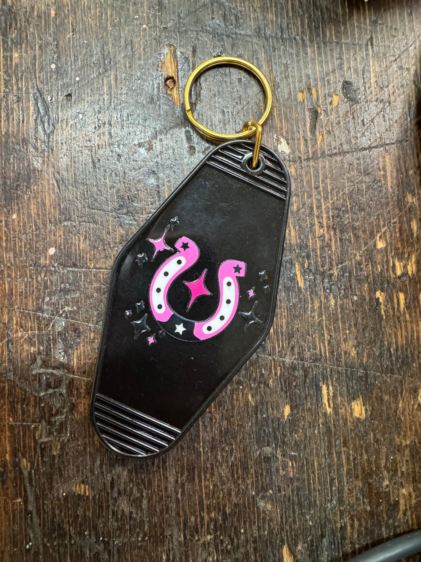 retro motel key chain