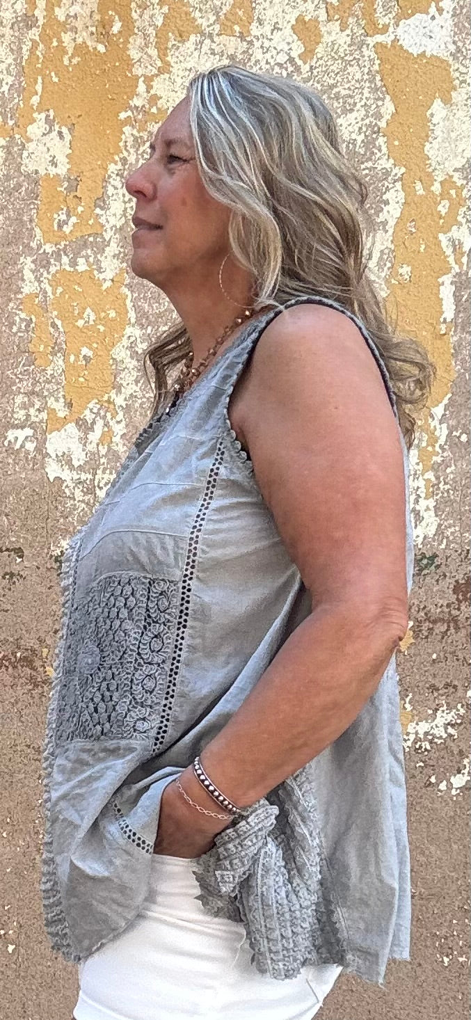 Grey Lace Cami