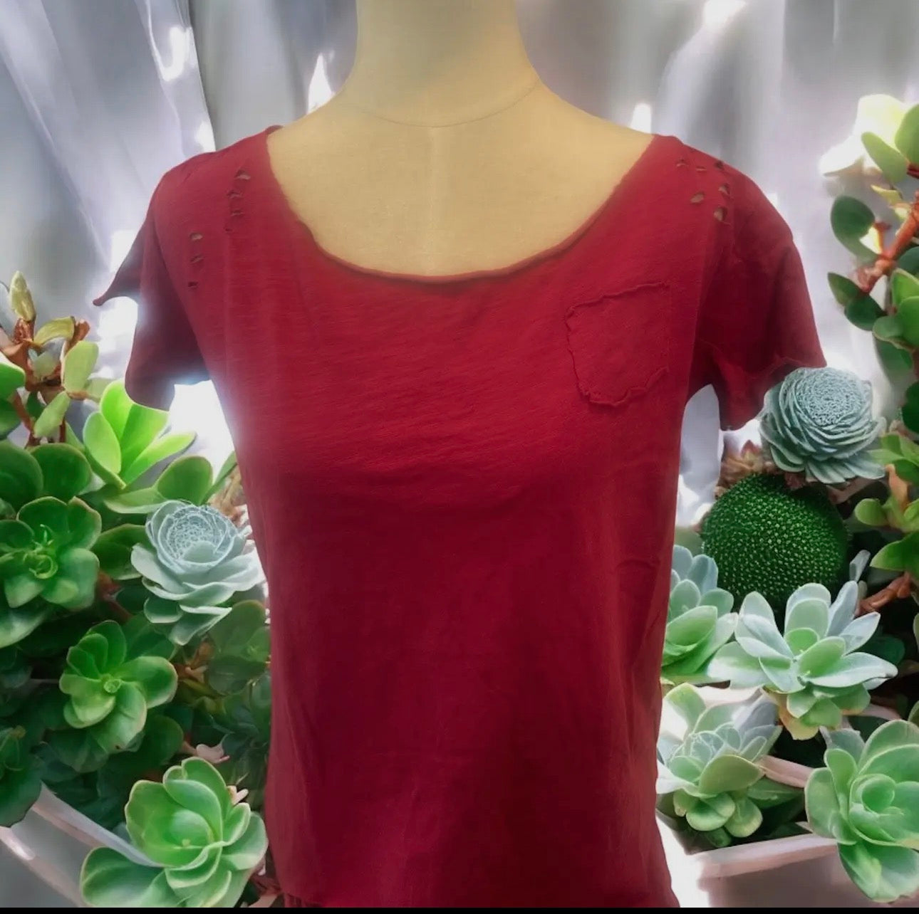 cranberry tattered tee