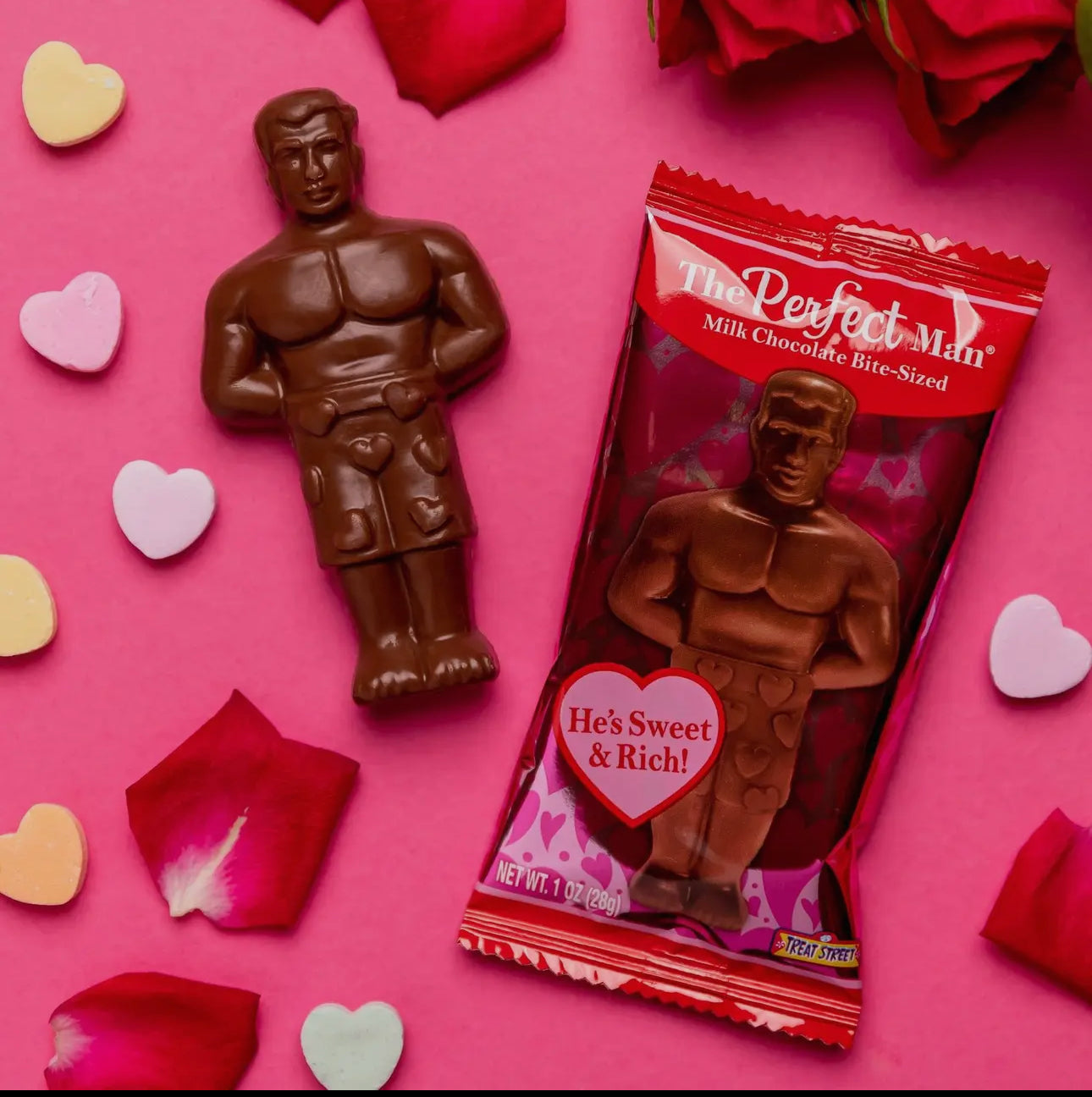 The perfect man milk bite size chocolate 1oz