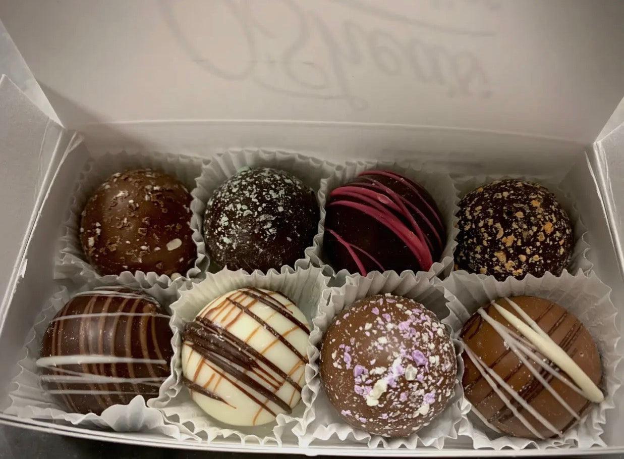 8PC Gourmet Mini Truffles Assortment w/ Box & Bow