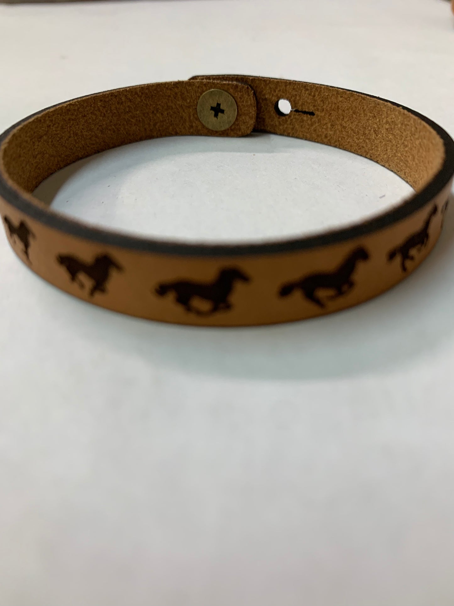 Equestrian Thin Leather Bracelets - Horse Bracelet