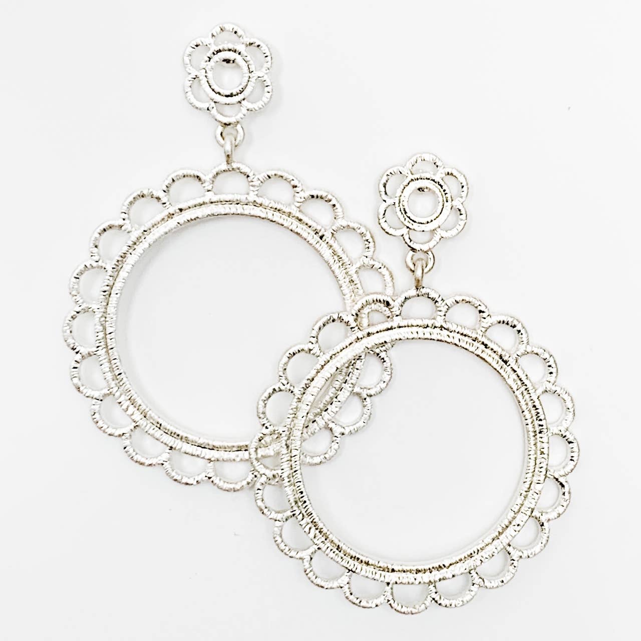 Silver hoop earrings