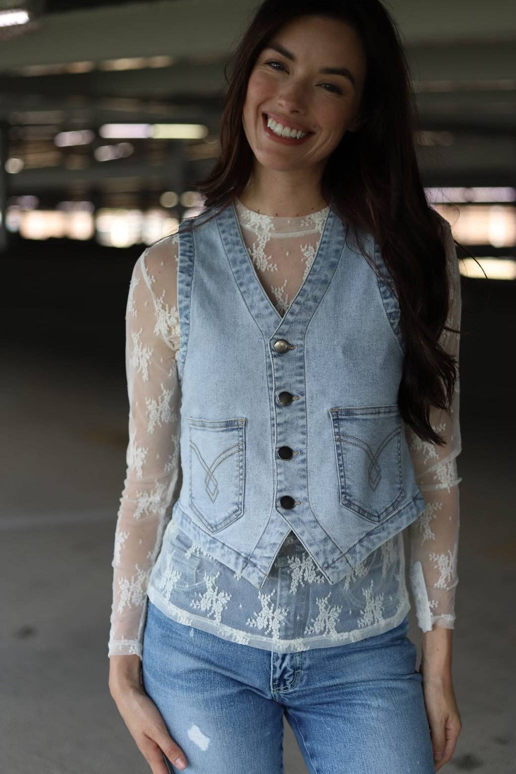 Black LACE LONG SLEEVE TOPS