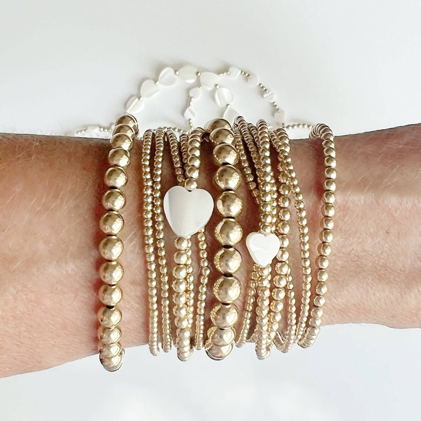 Sweetheart Gold Bead Bracelet
