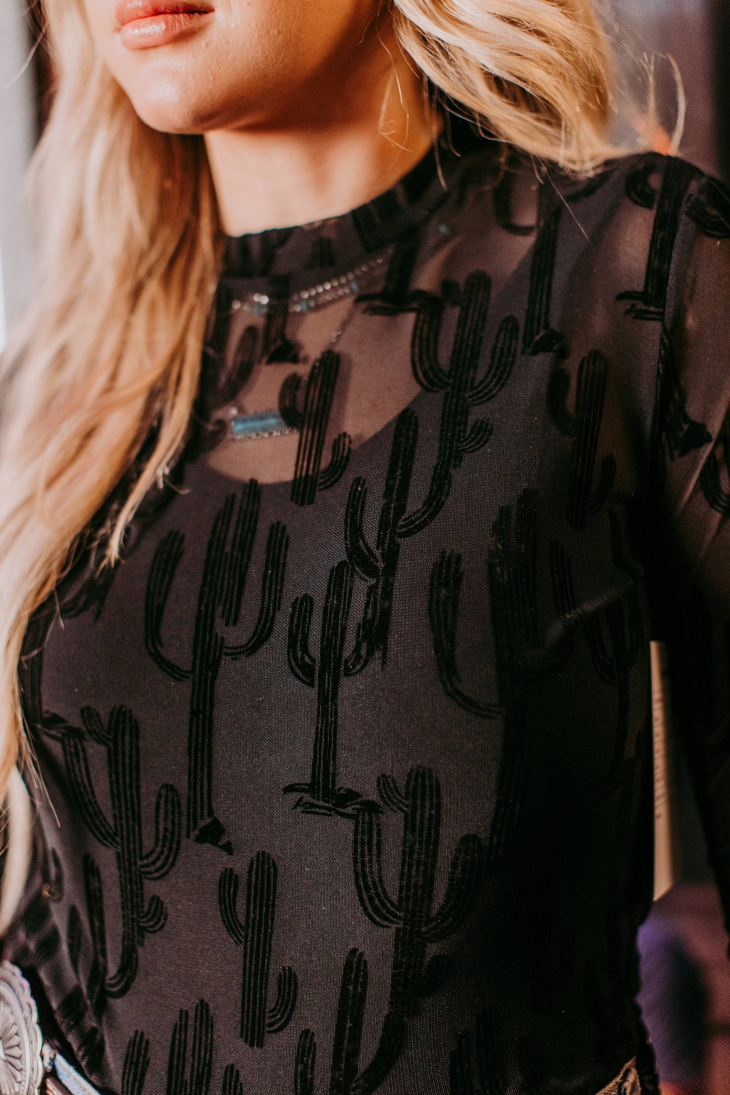 All About Cactus 3D Print Mesh Top Black